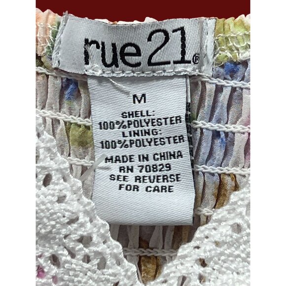 Rue 21 - Women's Summer Sleeveless High Low Hem Ruffle Floral Dress - White - M - Picture 9 of 16